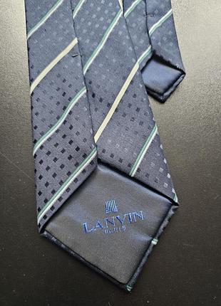 Краватка чоловіча lanvin вінтажна синя в смужку