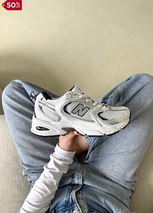 Кросівки для жінок new balance нью баланс 530 білі з синім легкі зручні для спорту