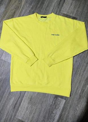 Мужской жёлтый свитшот boohoo , размер m-l .