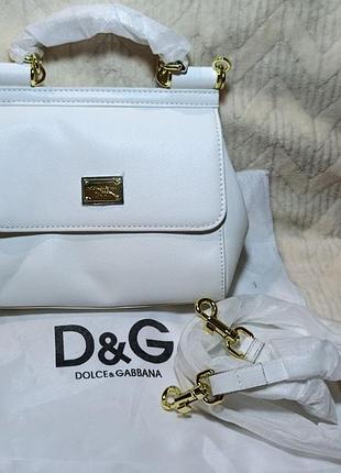 Сумка для жінок dolce & gabbana sicily, біла, маленька, шкіряна