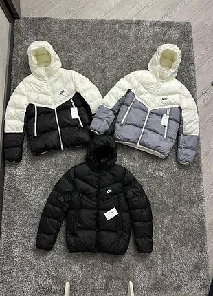 Пуховик чоловічий nike storm-fit чорний, білий, сірий
