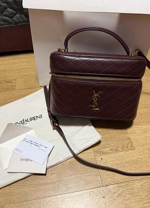 Сумка жіноча saint laurent gaby vanity large бордова