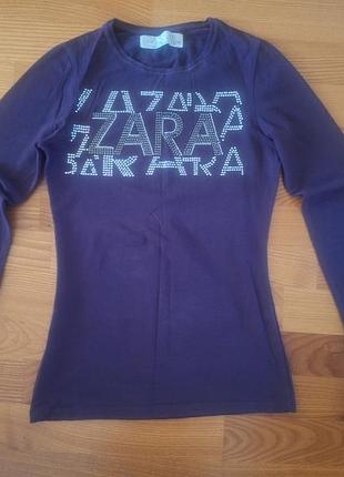 Лонгслив со стразами zara.размер s