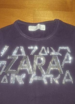 Лонгслив со стразами zara.размер s 2