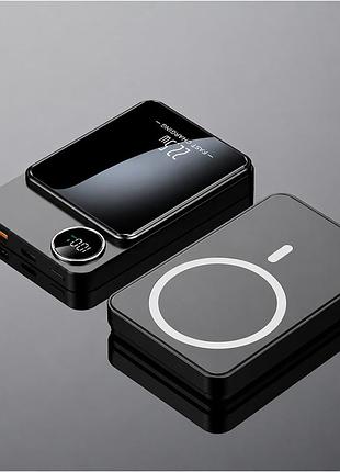 Повербанк 10000 mah зі швидким заряджанням 22.5w та магнітним бездротовим заряджанням magsafe 15w, black