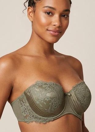 Бюстгальтер hunkemoller 36c 80c кольору хакі
без бретелей, просили конерен