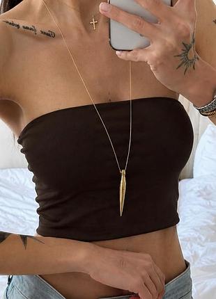 Топ бандо жіночий casual trend коричневий