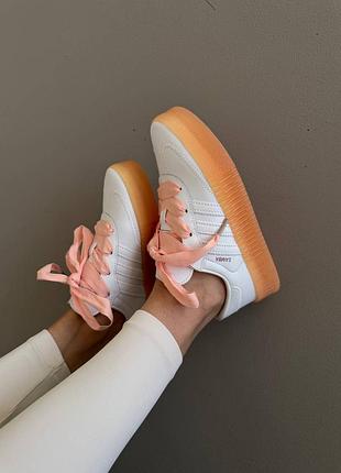 Кроссовки adidas samba platform white / peach
