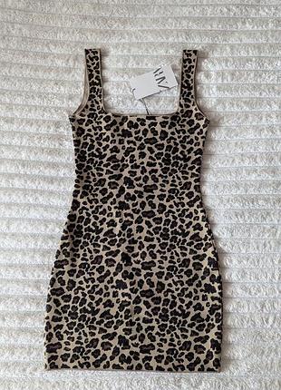 Коротка сукня жіноча zara s леопардова