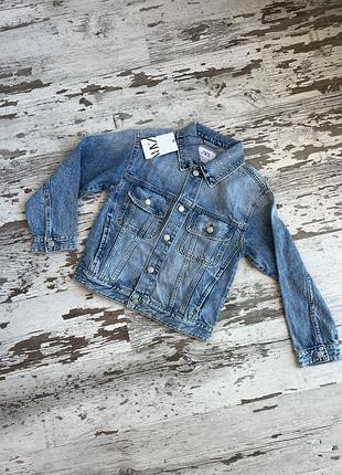 Куртка для дівчинки zara джинсова синя розмір 164