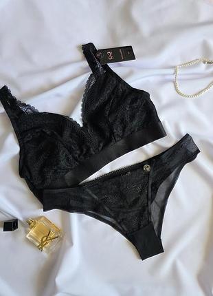 Комплект белья hunkemoller черный l69 12 бразилиана