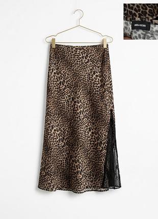 Міді спідниця жіноча zadig & voltaire леопардова з мереживом