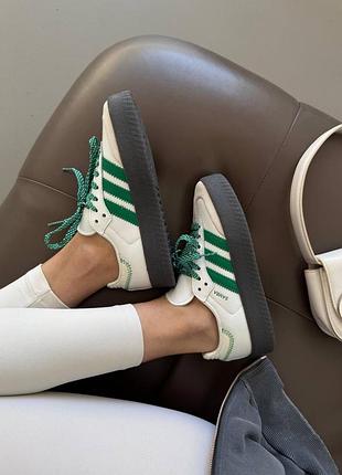 Кроссовки adidas samba platform white / green