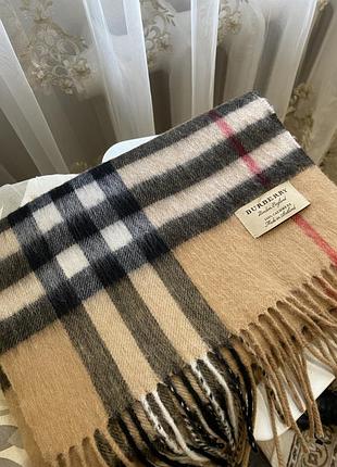 Кашеміровий шарф burberry в класичну клітинку (100% cashmere)