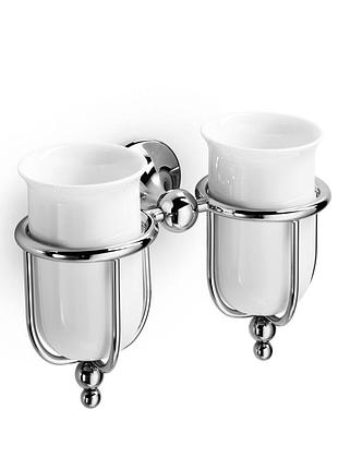 Двойной держатель стаканов ws bath collections venessia 52903 (латунь/порцелянная, итальялия)