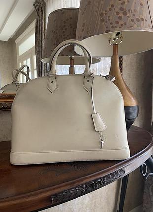 Сумка жіноча louis vuitton alma шкіряна, молочна