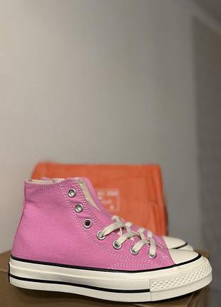 Кеди жіночі converse chuck 70 high pink a03795c рожеві, розмір 38, довжина устілки 23-24 см