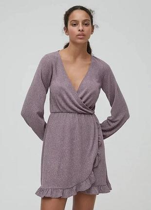 Коротка сукня жіноча pull & bear бузкова 3