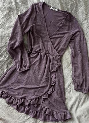 Коротка сукня жіноча pull & bear бузкова 2