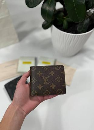 Чоловічий гаманець louis vuitton гаманець лв чорний портмоне чоловіче луї вітон монограмне