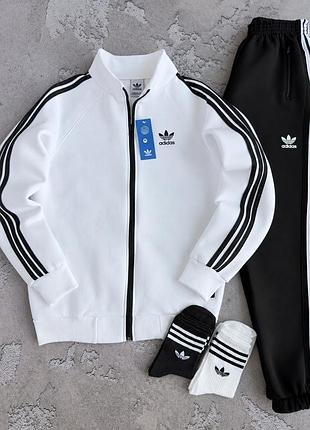 Спортивный костюм adidas мужской, зимний костюм адидас на флисе, теплый спортивный костюм мужской