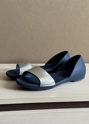 Босоніжки жіночі crocs lina embellished d'orsay, сині, оригінал