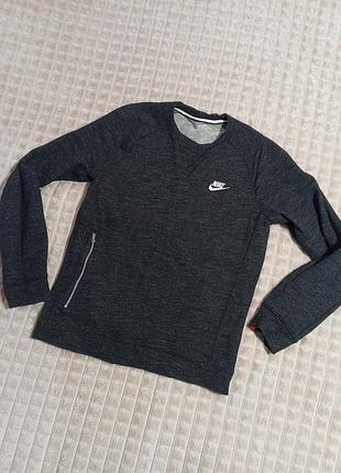 Оригінальний світшот nike xs (чорно-сірий меланж)