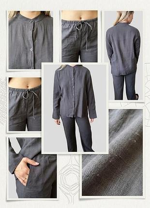 Жіночий брючний костюм zara графітовий s/m