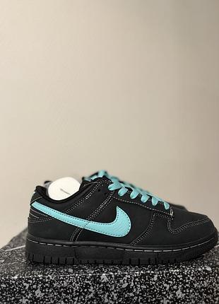 Кросівки жіночі nike sb dunk low x tiffany чорні з бірюзовим, розмір 38 (23,5-24 см)