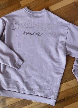 Світшот жіночий gymshark campus classics/collegiate graphic оверсайз бузковий xs-s