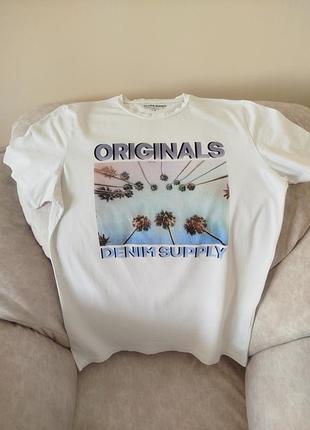 Футболка чоловіча jack & jones originals біла розмір l