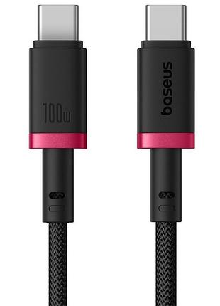 Дата кабель baseus dura series fast charging type-c to type-c 100w (2m) (p10377803) red / black