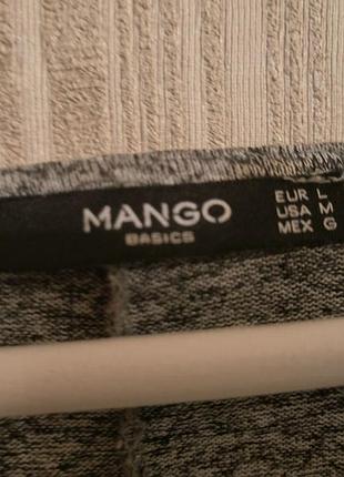 Серое трикотажное повседневное платье mango 3