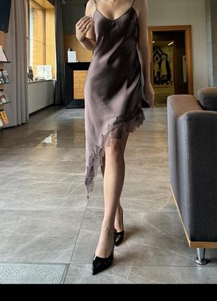 Вечірня сукня жіноча zara комбінація з мереживом