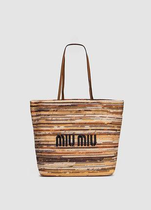 💎 miu miu crochet tote bag brown 45 х 33 х 15 см