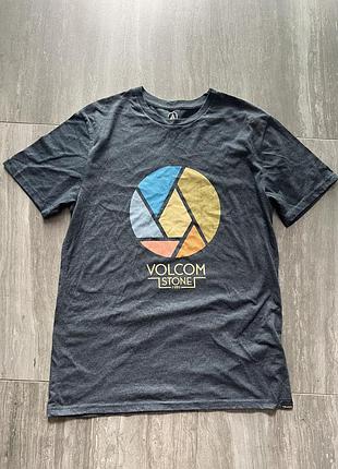 Футболка чоловіча volcom синя з принтом