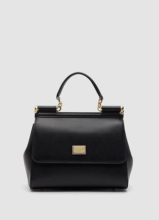 💎 dolce&gabbana sicily medium elongated black (лео подкладка) 25 х 20 х 11 см
