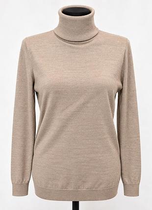 Базова бежева водолазка next merino extra fine wool. вовна , m/l