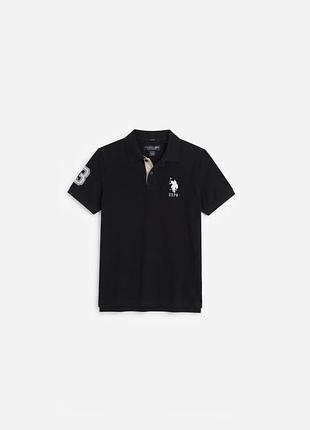 Оригінальне чорне поло u.s. polo assn. slim fit (розмір s), ідеальний стан