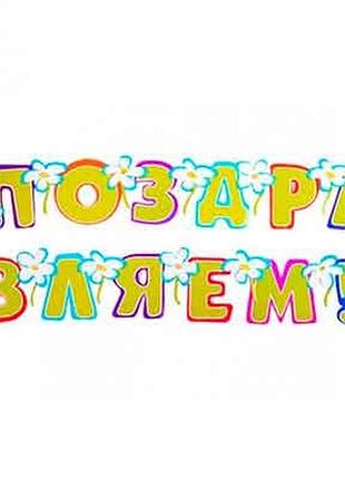 Гірлянда вітаємо квіти, подарунки 2м 10-51