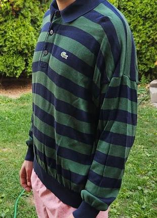 🐊 lacoste chemise vintage — полосатое поло с длинным рукавом