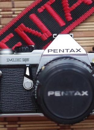 Фотоапарат pentax me super + smc pentax-a 28 mm 2.8 з ременем і кришкою