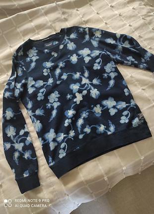 Реглан жіночий scotch & soda синій з квітковим принтом