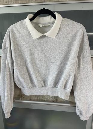 Реглан для підлітків h&m сірий з білим коміром 152 р