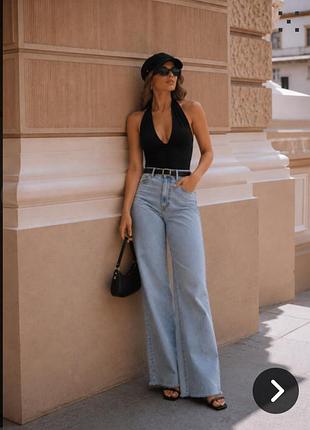 Джинси жіночі wide leg блакитні