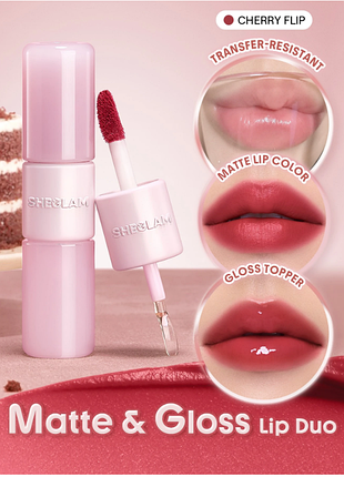 Помада для губ sheglam mood switch matte & gloss lip duo - 332 cherry flip (6280-332)