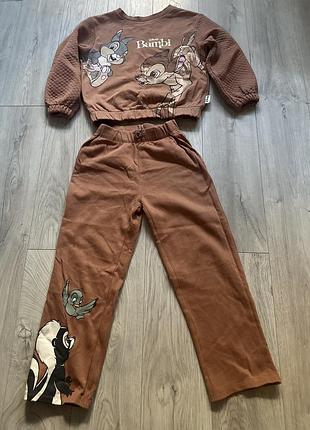 Дитячий костюм h&m disney bambi для дівчаток, коричневий, розмір 128 (7-8 років)