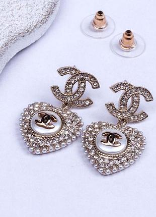 Серьги женские с подвеской сердце
