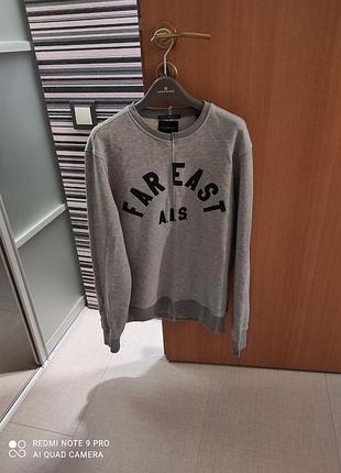Світшот чоловічий scotch & soda сірий з написом far east als