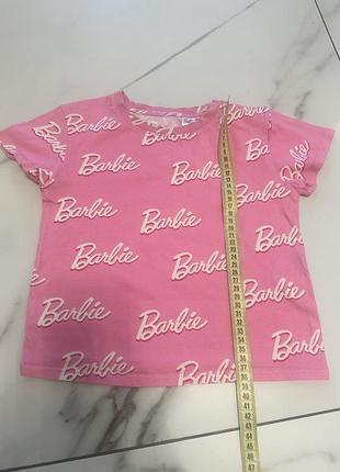 Футболка для дівчинки h&m рожева з принтом barbie